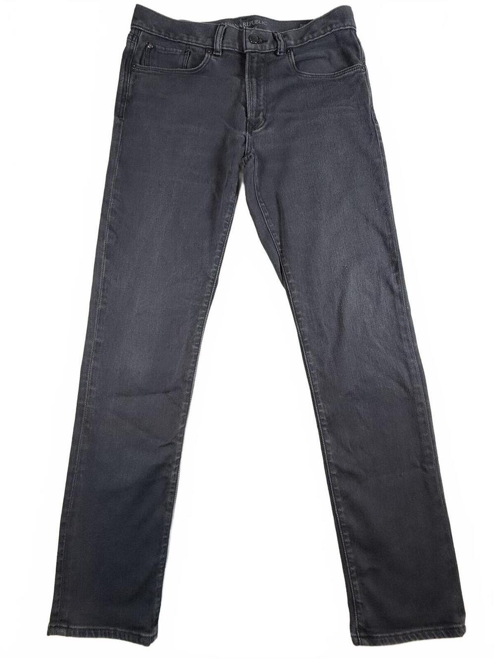 Banana Republic Traveler Slim Jeans Men's 31x32 Black Stretch Denim Washed